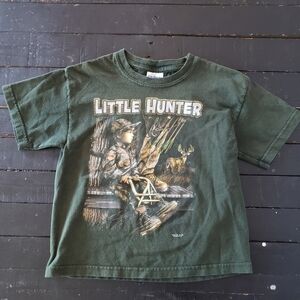Buck Wear Little Hunter Olive Green T-shirt XS